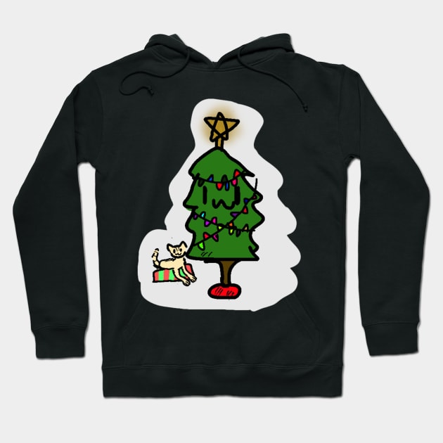 kitty scratched the christmas tree Hoodie by SarryBarrys Designs